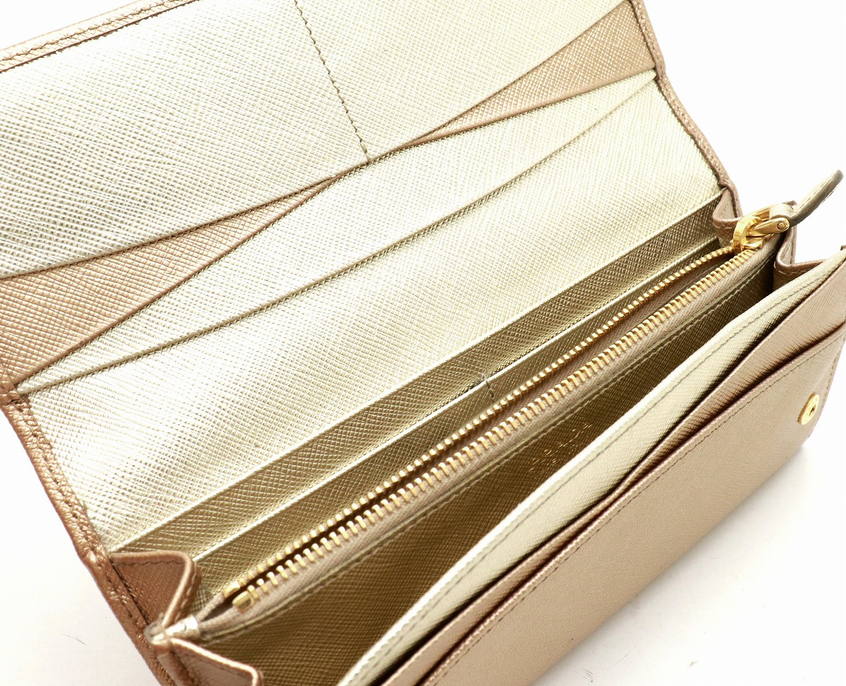 楽天市場】【財布】PRADA プラダ 2つ折り長財布 レザー サフィアーノ