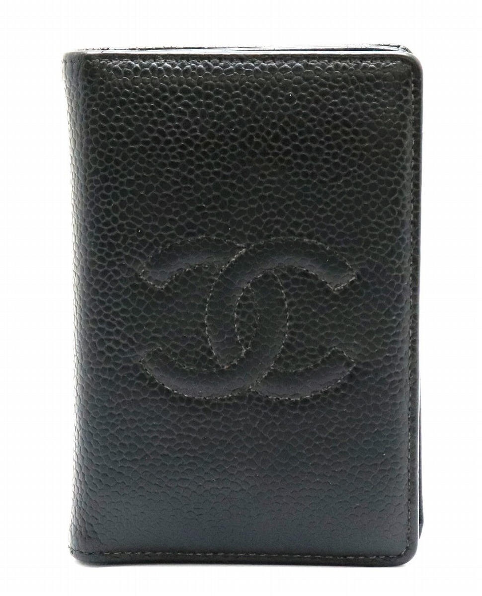CHANEL シャネル 財布 名刺入れ 黒 ブラック ゴールド金具 ココマーク