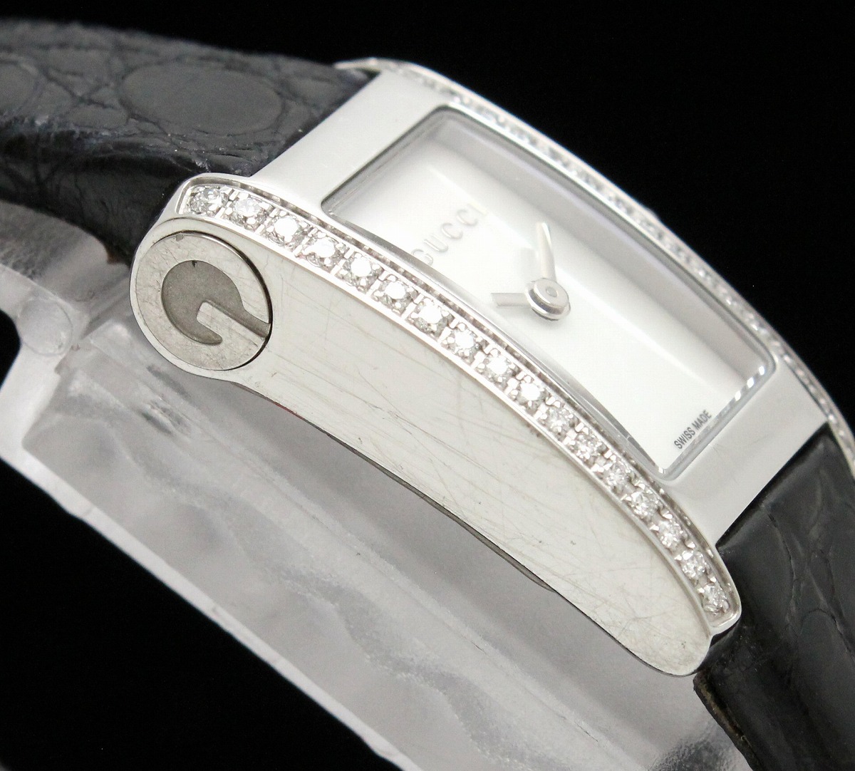 楽天市場】【ウォッチ】GUCCI グッチ ダイヤベゼル シェル文字盤 SS 革