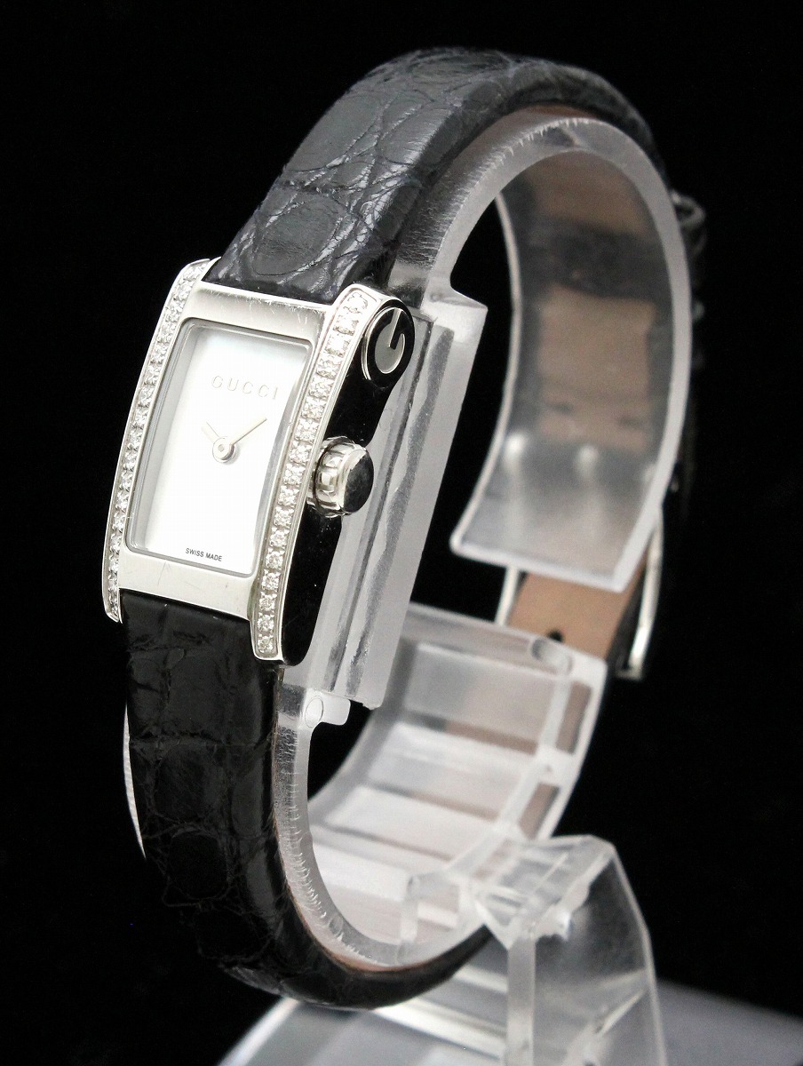 楽天市場】【ウォッチ】GUCCI グッチ ダイヤベゼル シェル文字盤 SS 革