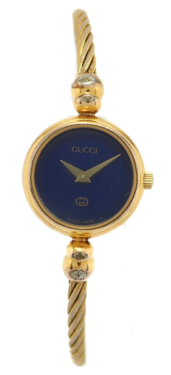 楽天市場】【ウォッチ】GUCCI グッチ バングルウォッチ ブルー文字盤