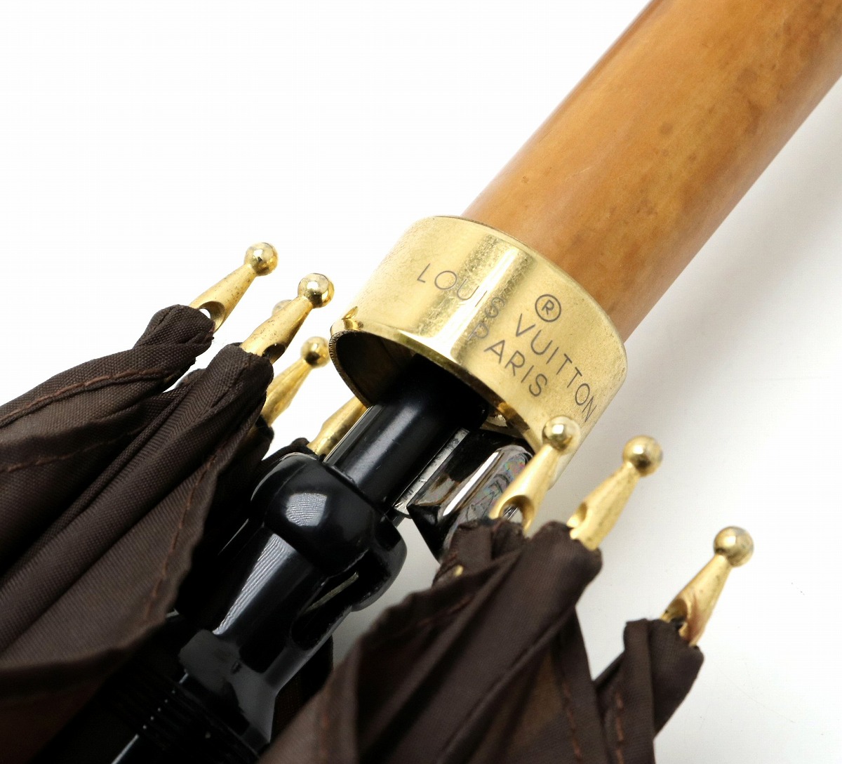 ルイヴィトン モノグラム パラプルュイジブレ 傘 90cm 7本骨 ブラウン