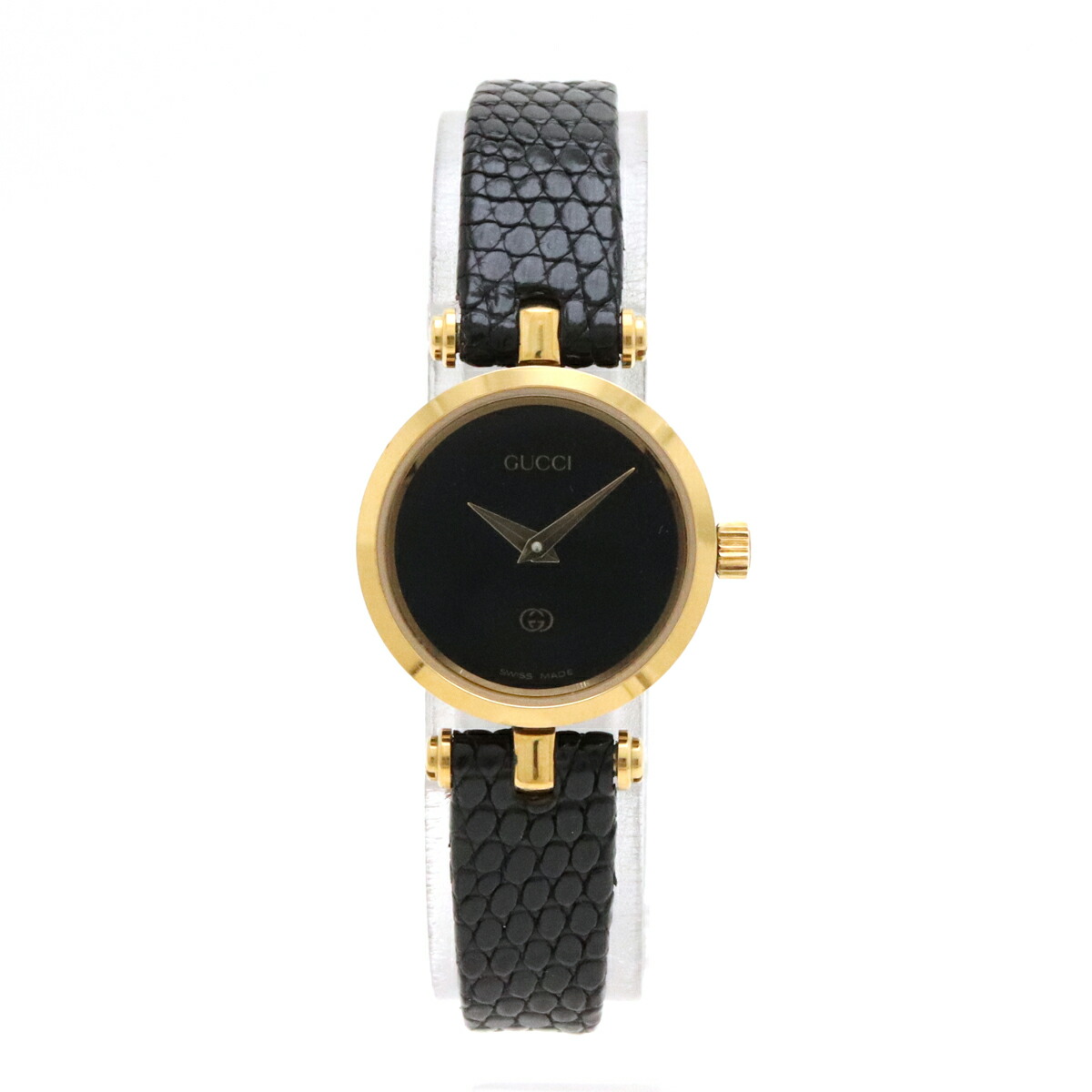 楽天市場】【ウォッチ】GUCCI グッチ ブラック文字盤 リザード革ベルト