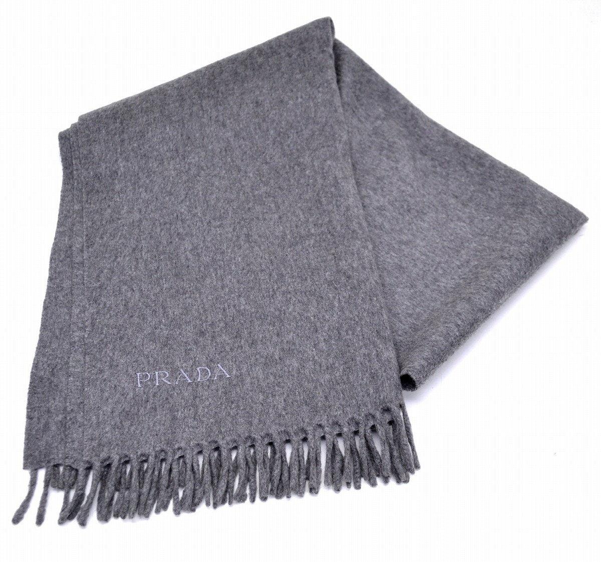 楽天市場】【アパレル】PRADA プラダ マフラー ロゴ カシミヤ グレー