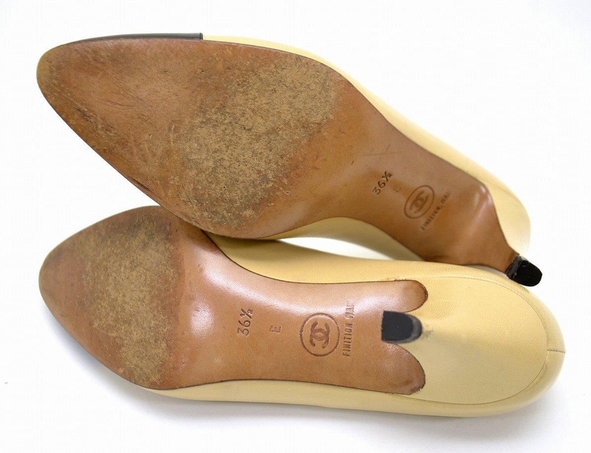 楽天市場】【靴】CHANEL シャネル バイカラー 2トーン パンプス ミドル