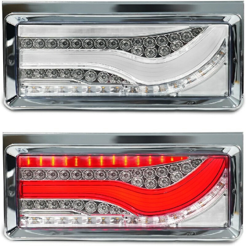 楽天市場】2連 歌舞伎仕様 トラックテールランプLED歌舞伎仕様 24V 12V