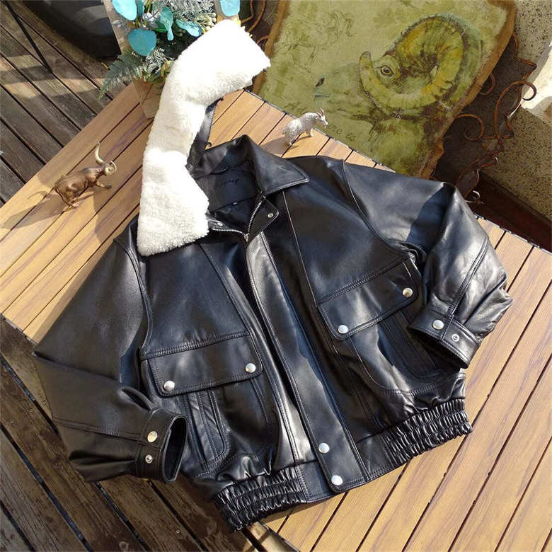 楽天市場】シープスキンジャケット 冬 レザージャケット メンズ 中綿