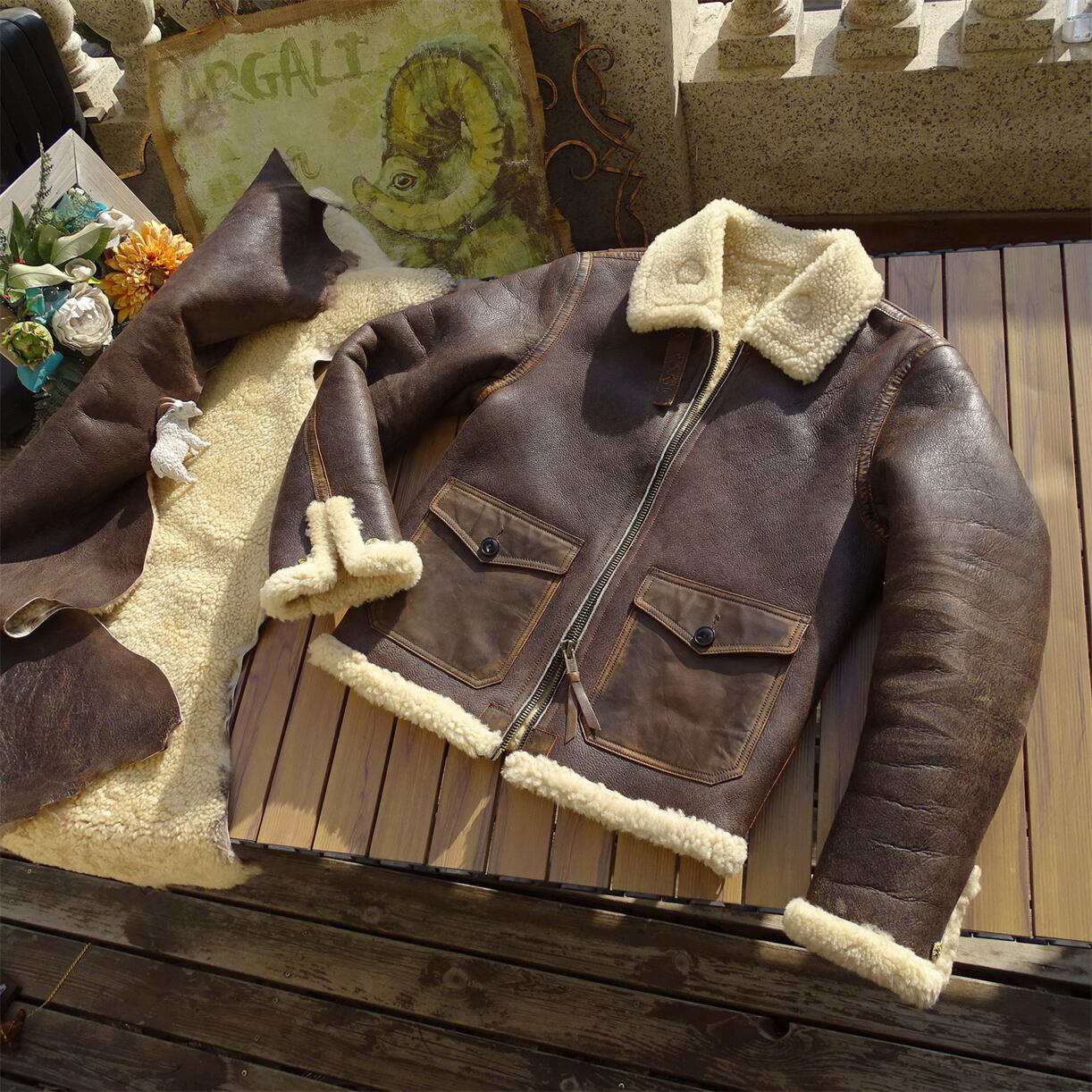 楽天市場】ライダース ムートンジャケット メンズ レザージャケット