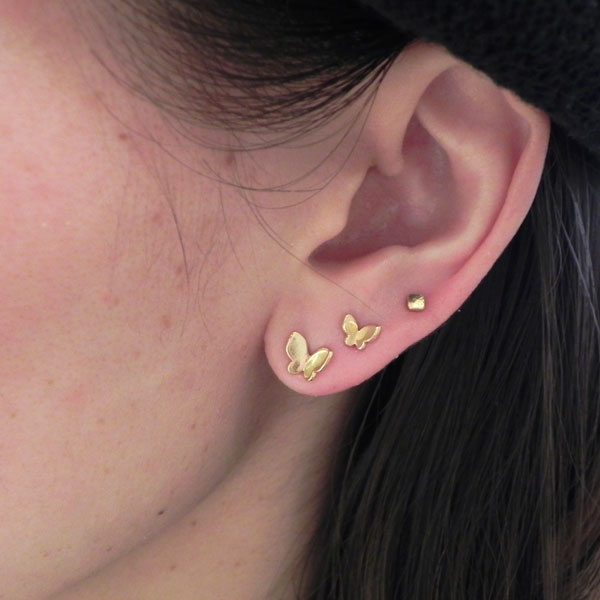 楽天市場】【ピアス】22金セカンドピアス「蝶S・バタフライ