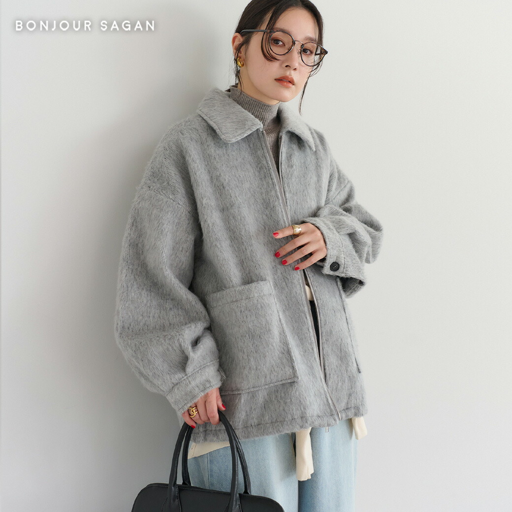 楽天市場】Wジップシャギーミドルブルゾン 88-003965 : BONJOUR SAGAN