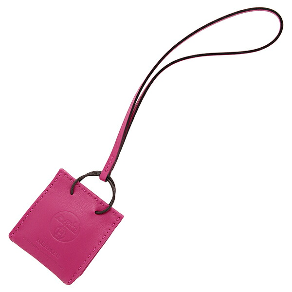 楽天市場】エルメス バッグチャーム サックオランジュ ラムスキン