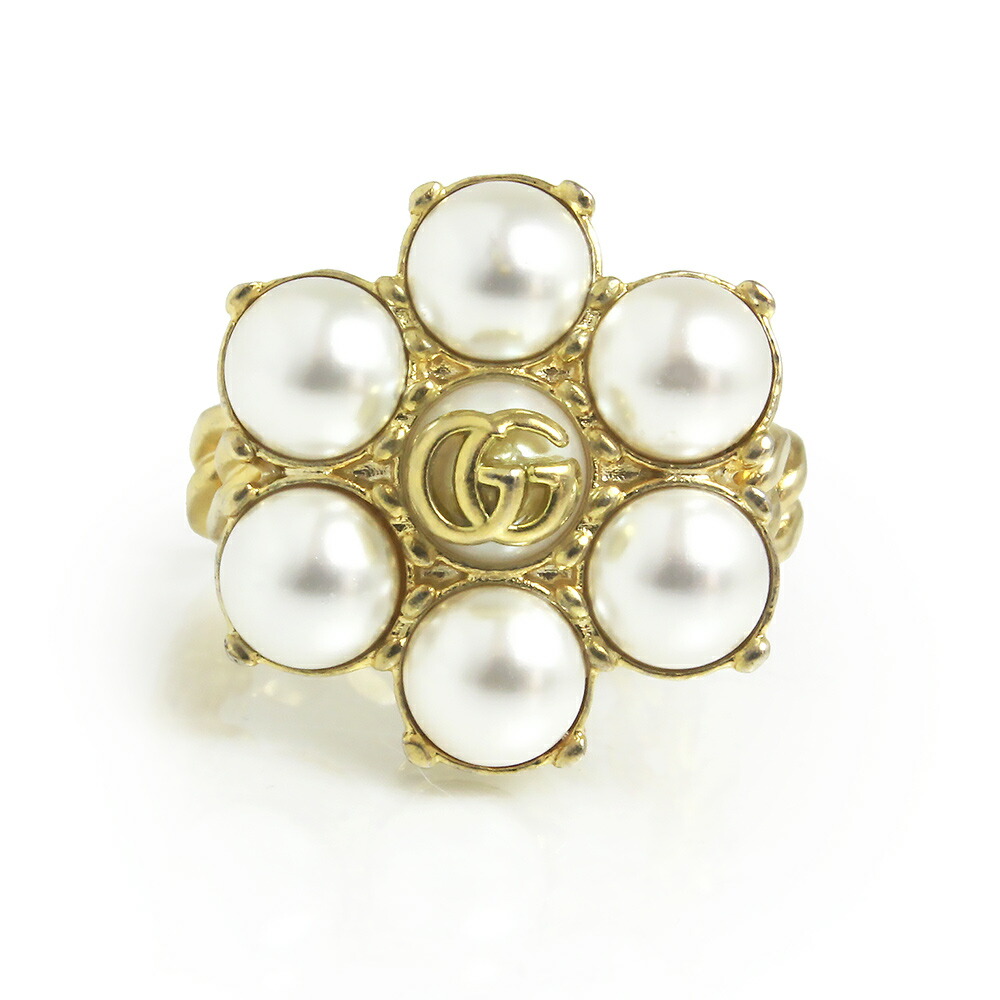 楽天市場】【新品・未使用品】グッチ GUCCI パール ダブルG フラワー