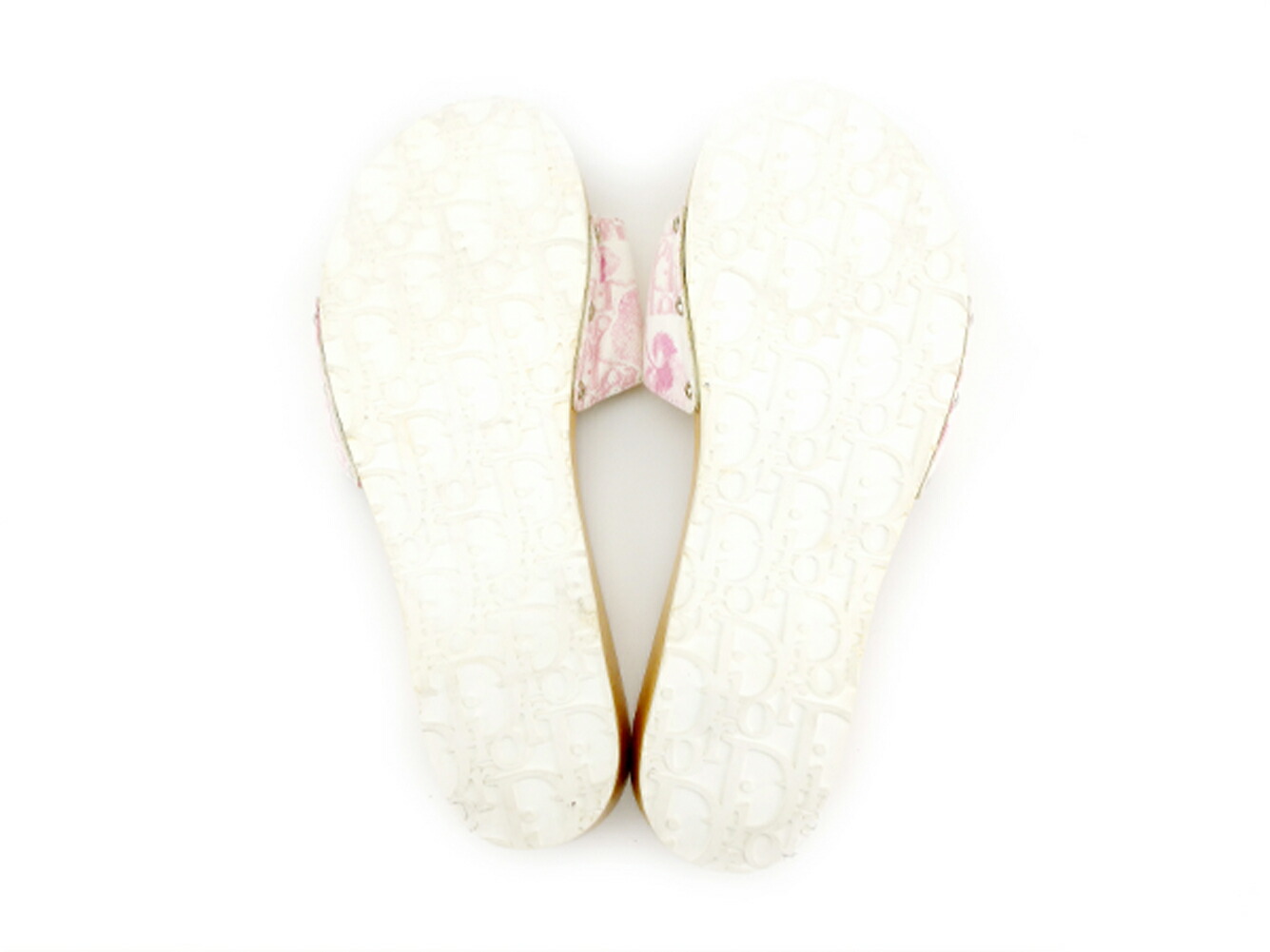 美品) Dior ベージュ ハイヒールサンダル ディオール LOVE モチーフ