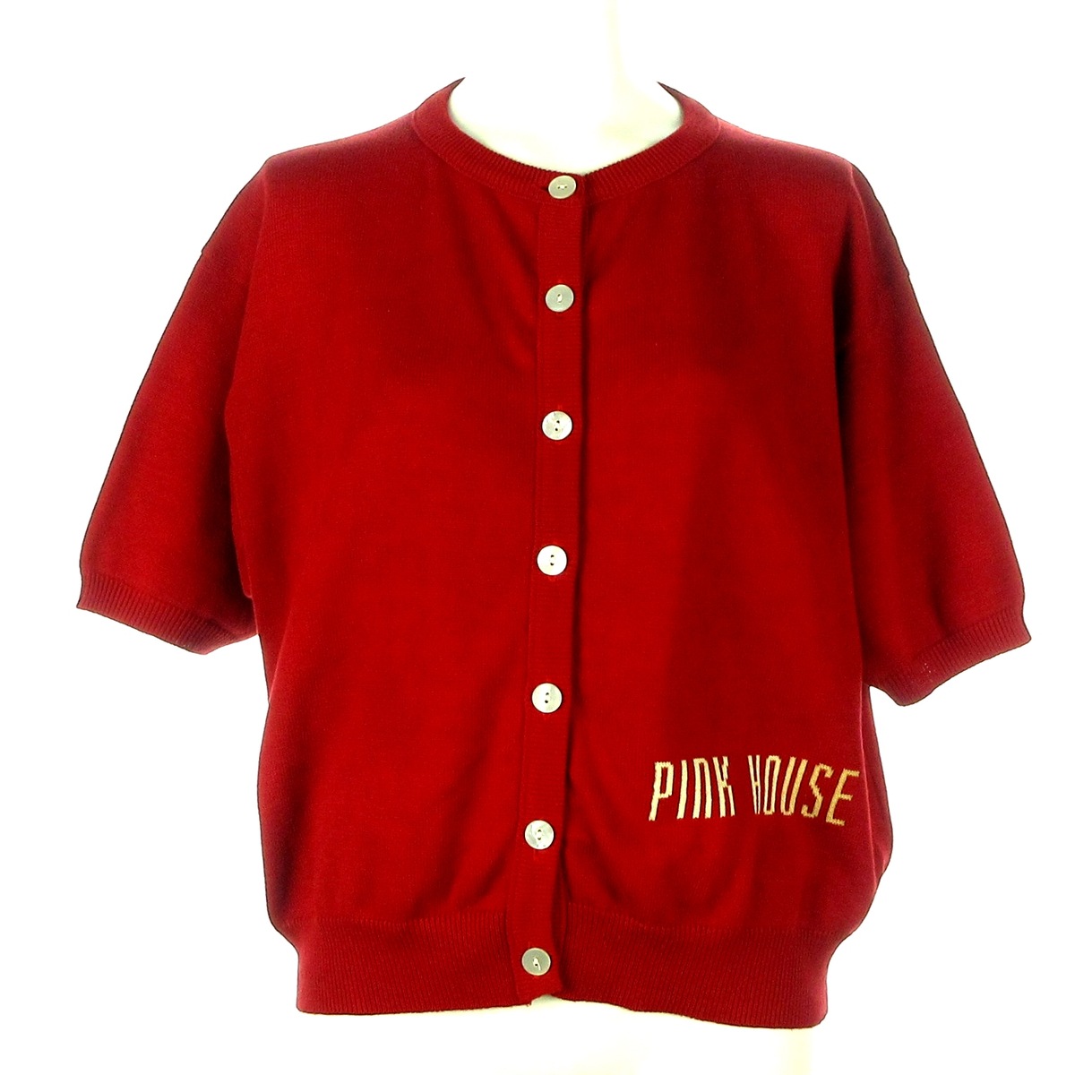 PINK ピンクハウス カーディガン 半袖 HOUSE ピンクハウス 花柄 立体