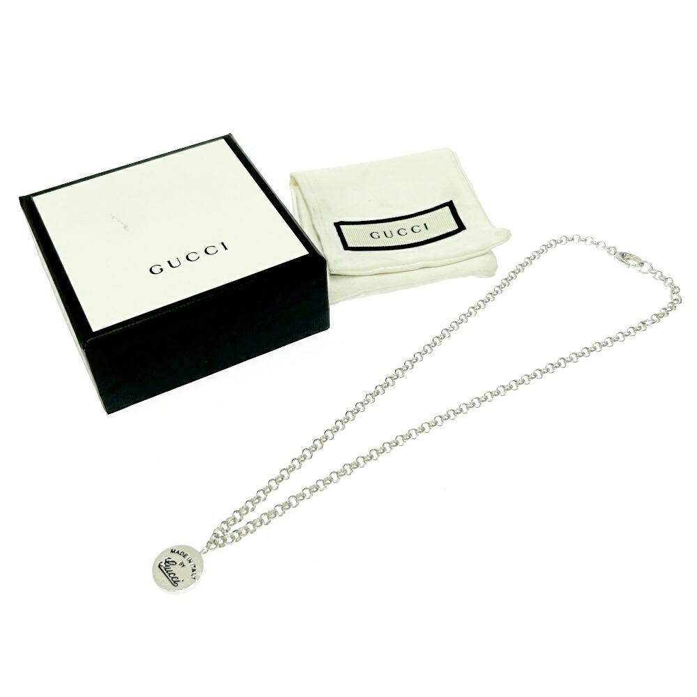 楽天市場】【中古】【箱付き】 GUCCI グッチ シルバー ラウンド ロゴ