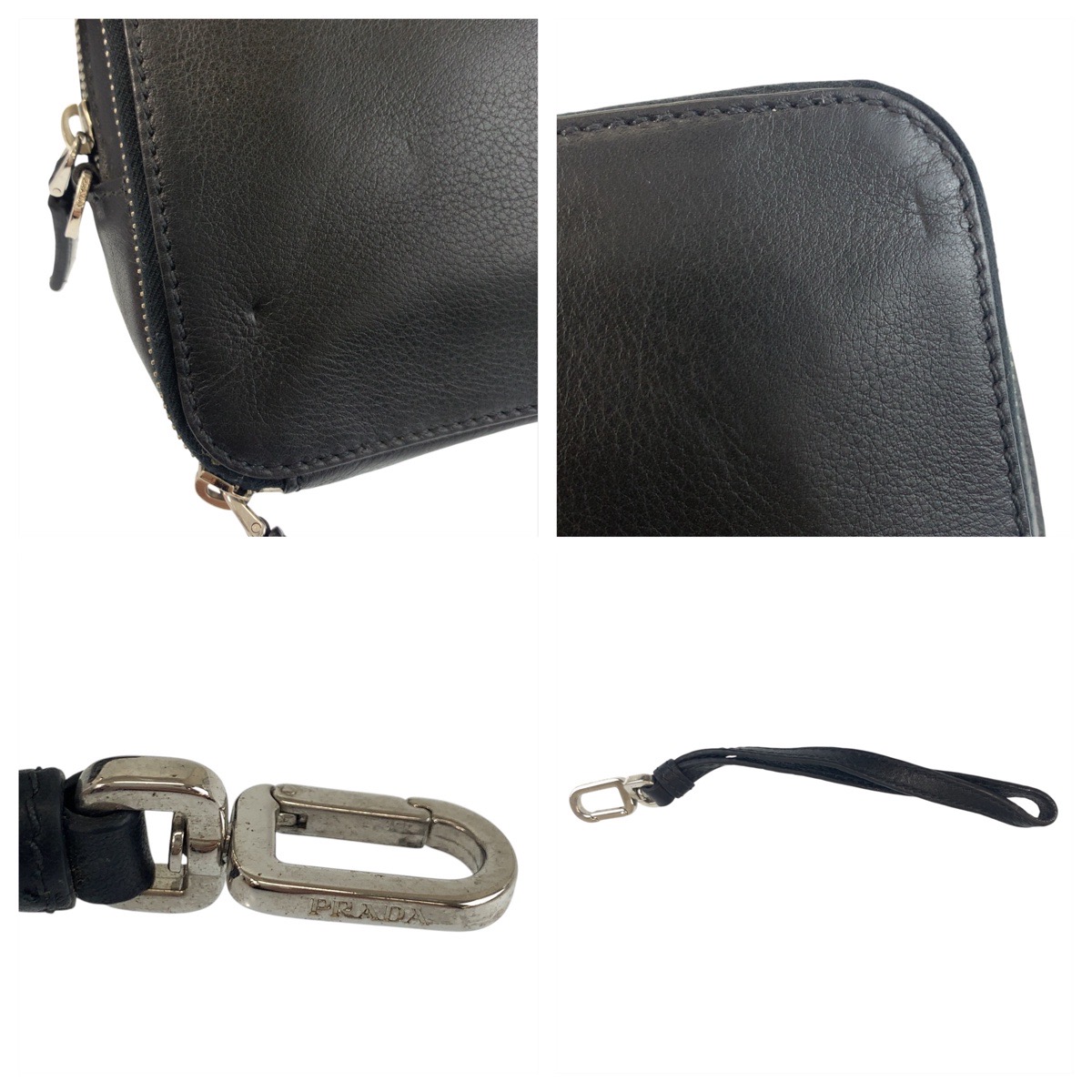 楽天市場】美品 PRADA プラダ 三角ロゴプレート ブラック 黒 シルバー