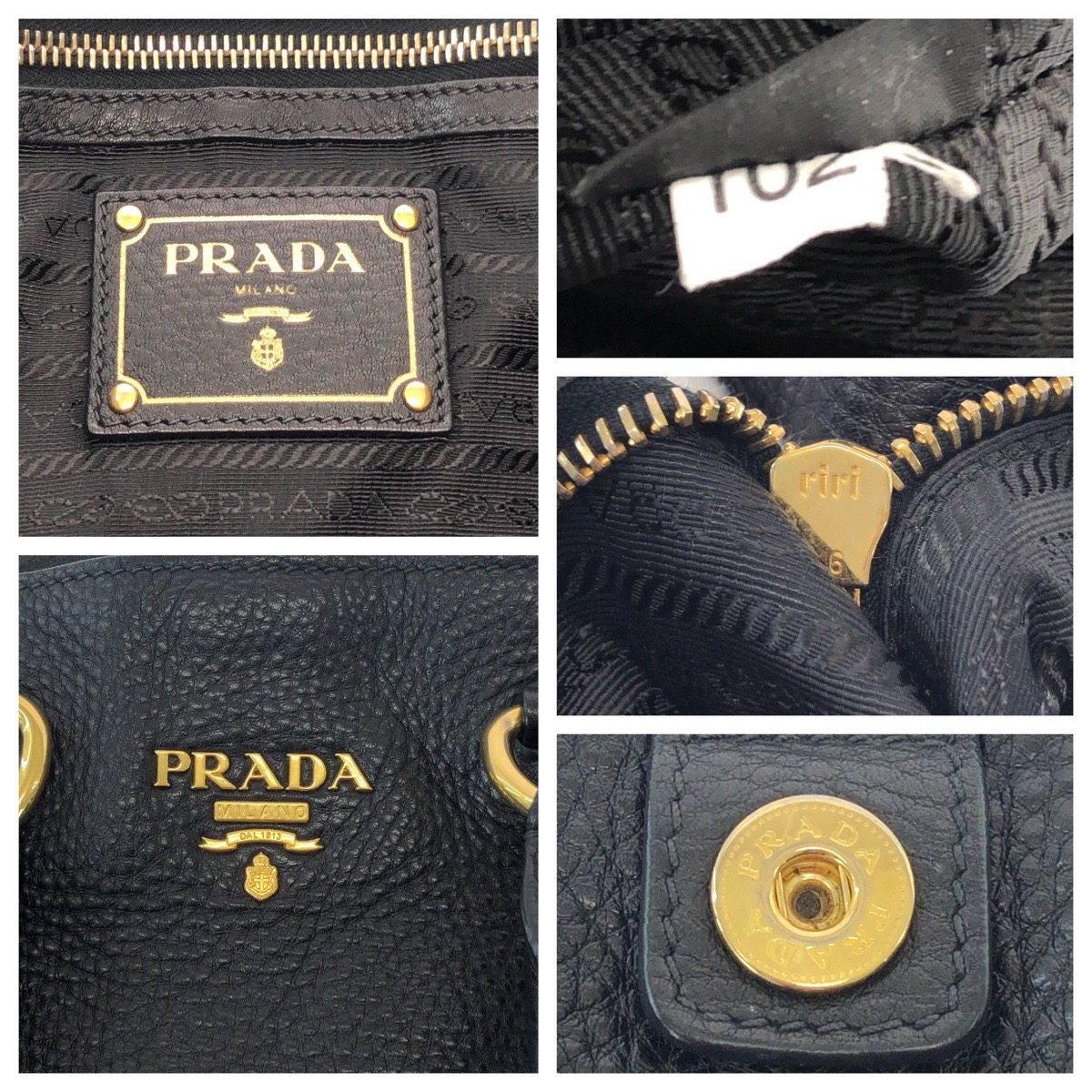 楽天市場】美品 PRADA プラダ ヴィッテロダイノ ロゴ ブラック