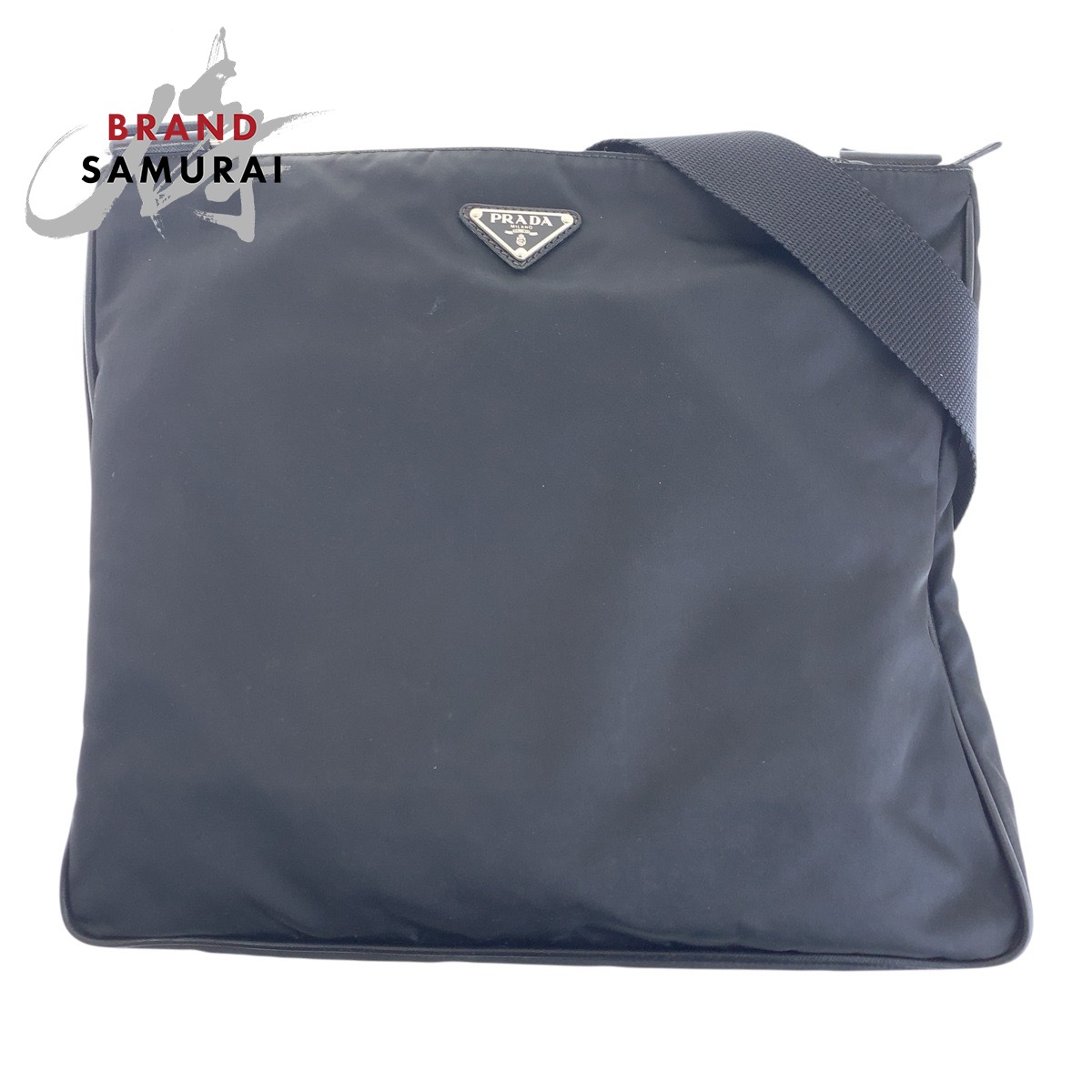 楽天市場】美品 PRADA プラダ テスート 三角ロゴプレート ブラック 黒