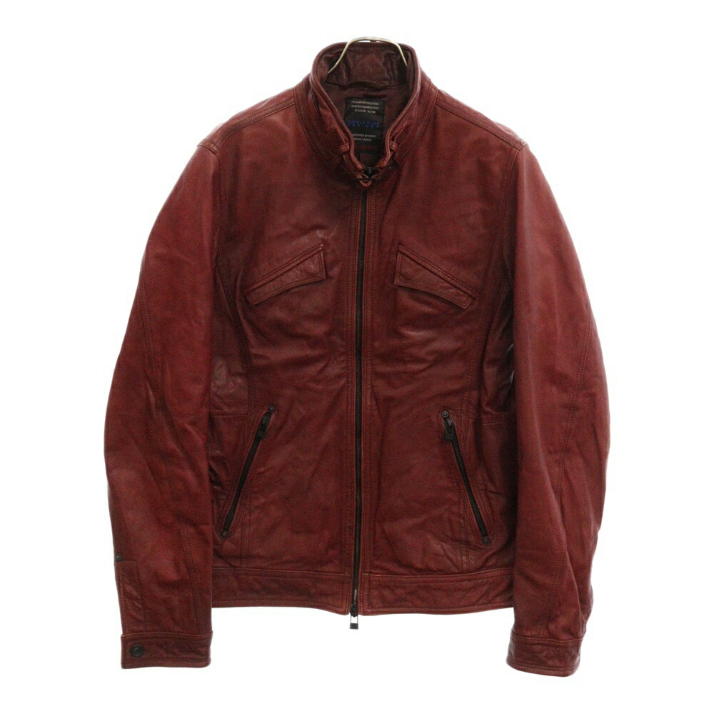 Nicole Club for Men 赤 レザー シングルライダースジャケット｜NICOLE
