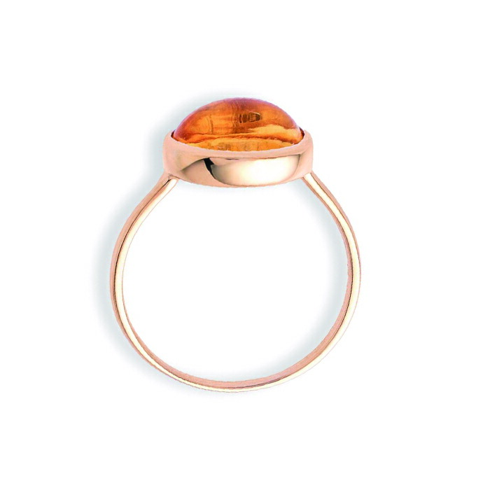 楽天市場】シトリン K10YG カボションカット 10ミリ オーバル リング