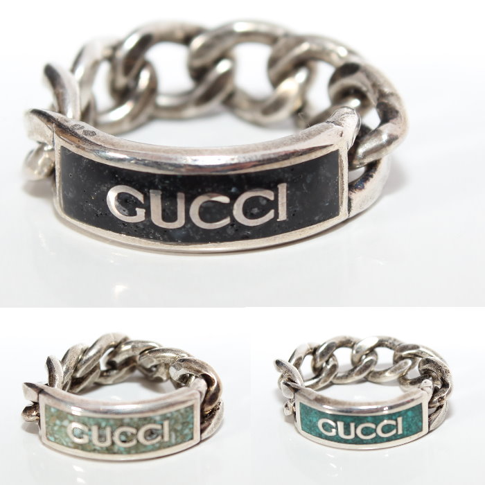 楽天市場】GUCCI グッチ ロゴ エナメル リング リング 678711 J8410