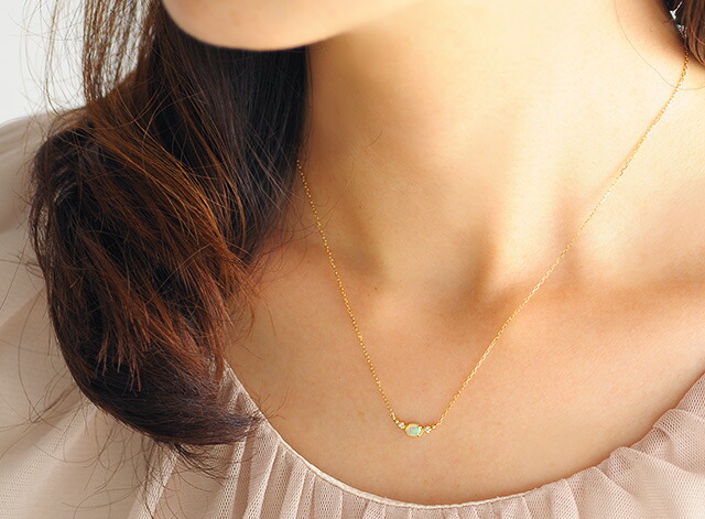 楽天市場】オパール ネックレス K18 destiny line ネックレス K18 18金