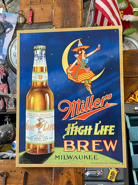 楽天市場】ミラー ハイライフビアー ブリキ看板 （ムーンレディ/夜空