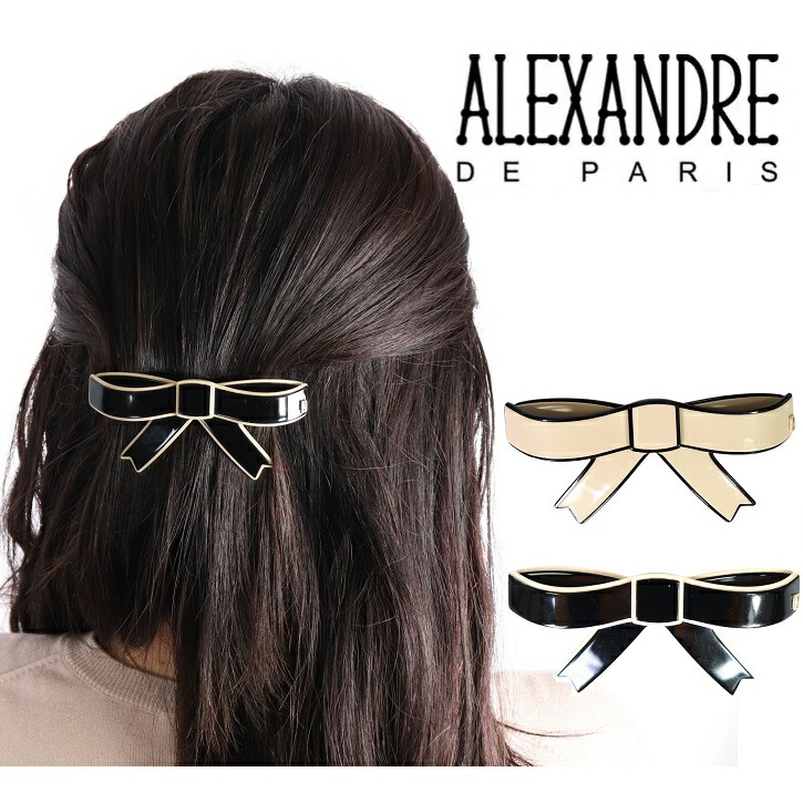 アレクサンドル ドゥ パリ リボン×リアルファー×スワロ付き クリップ