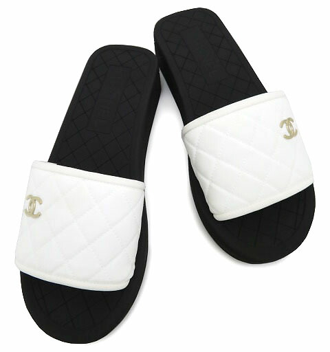 楽天市場】CHANEL サンダル ミュール G40144 2023 SS ホワイト ＃37 C