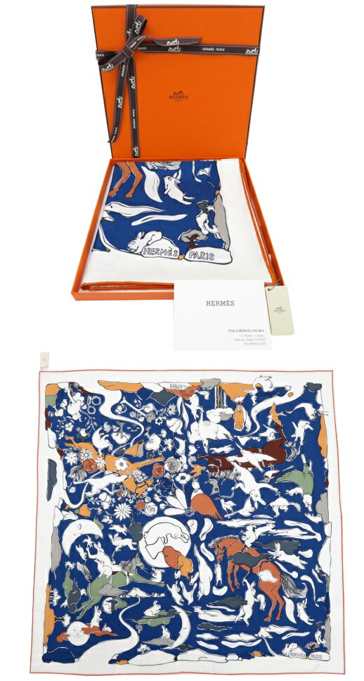 楽天市場】HERMES スカーフ カレ90 MILLE ET UN LAPINS 千と一の