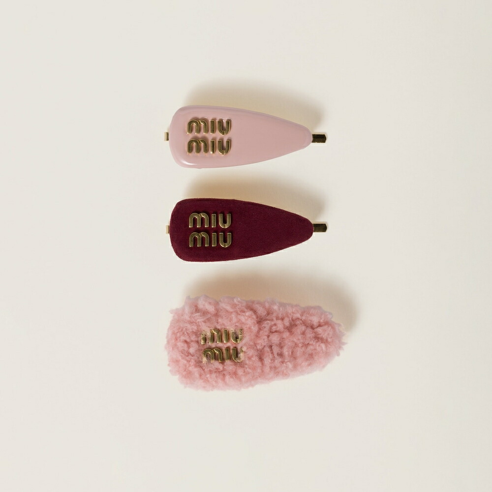 楽天市場】ミュウミュウ MIU MIU レザーxスエードxシアリング ヘア