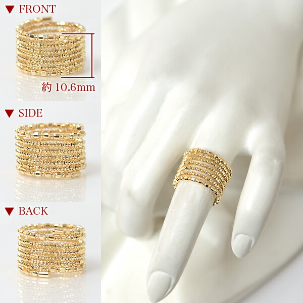 楽天市場】18金 ゴールド リング コイルリング K18 リング ミラー