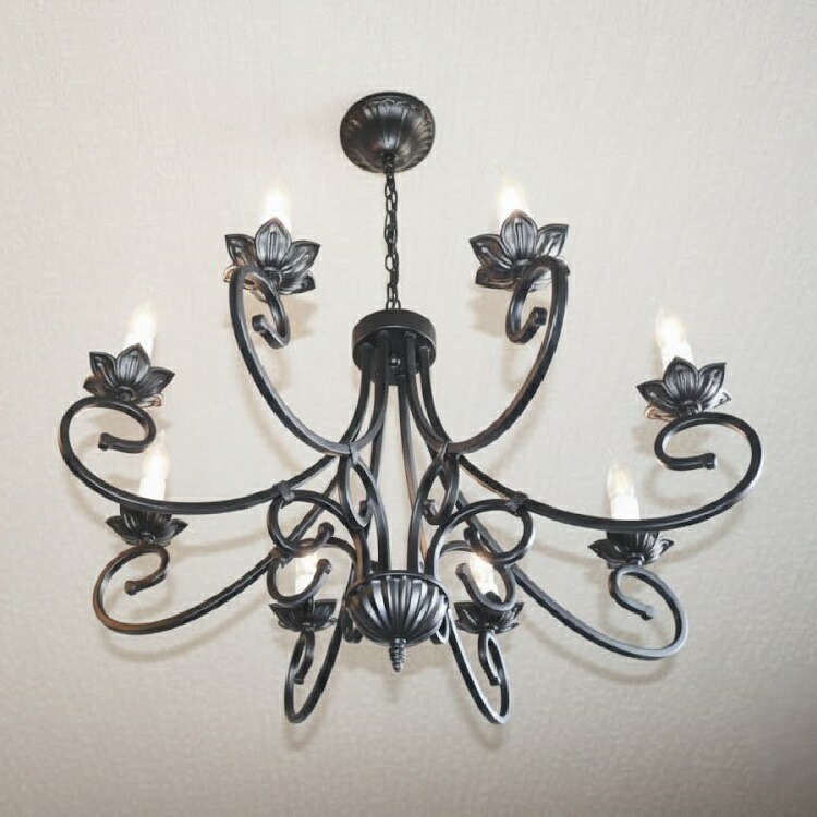 楽天市場】照明 シャンデリア 8灯【リリィ8L】つや消し黒 マット