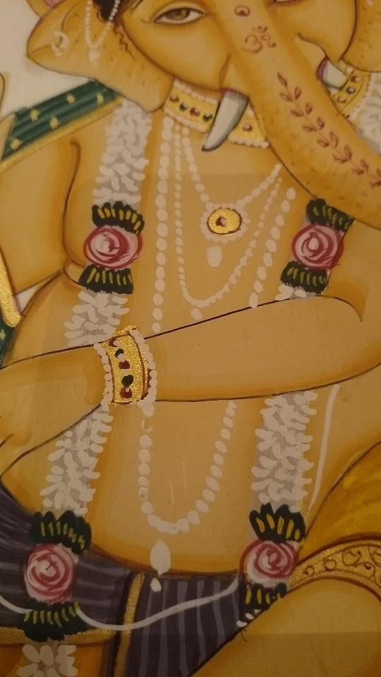 楽天市場】送料無料!!◇【高級シルク地 枠入り絵画 ガネーシャ】インド