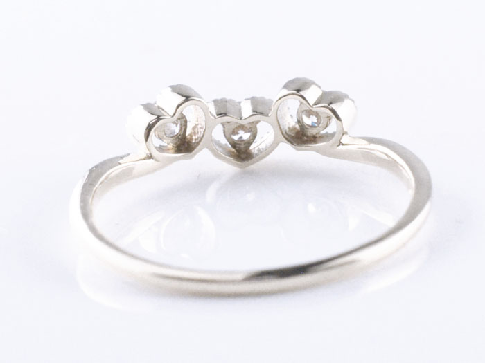 楽天市場】k18 リング ダイヤモンド ハート ホワイトゴールド ティアラ