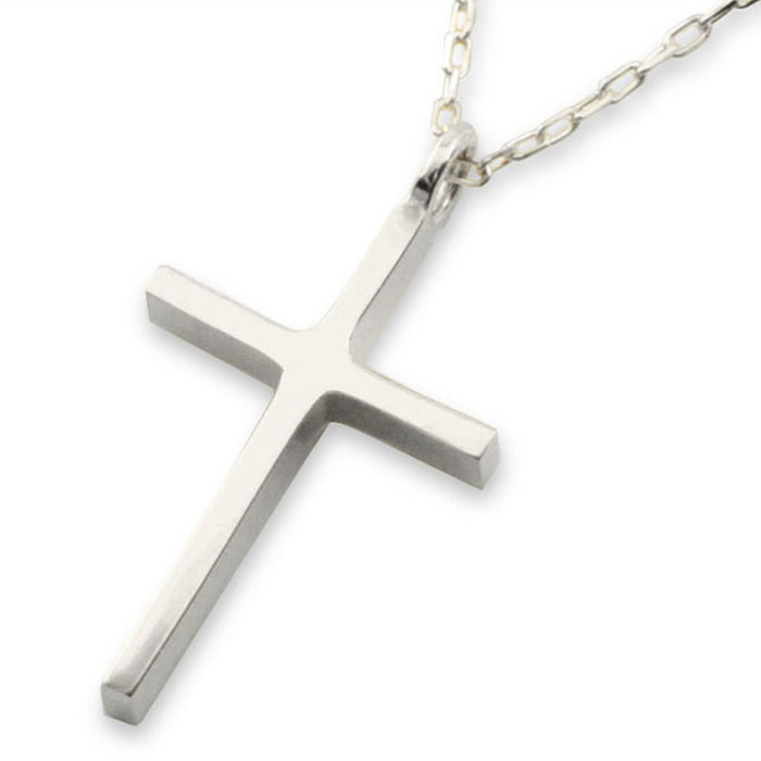 楽天市場】k10 ネックレス クロスネックレス ホワイトゴールドk10