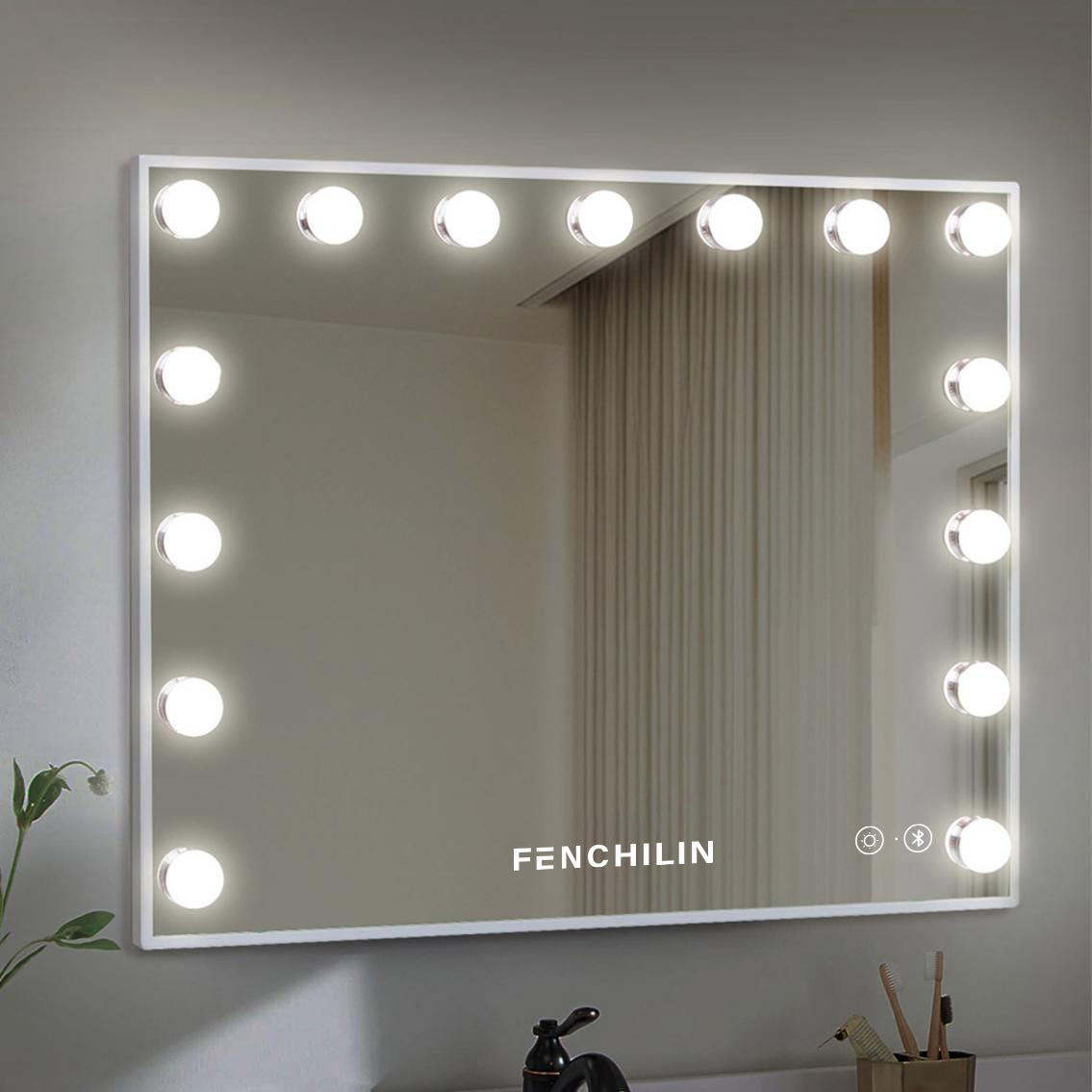 楽天市場】☆FENCHILIN☆女優ミラー 化粧鏡 卓上ミラー ライト付き 15