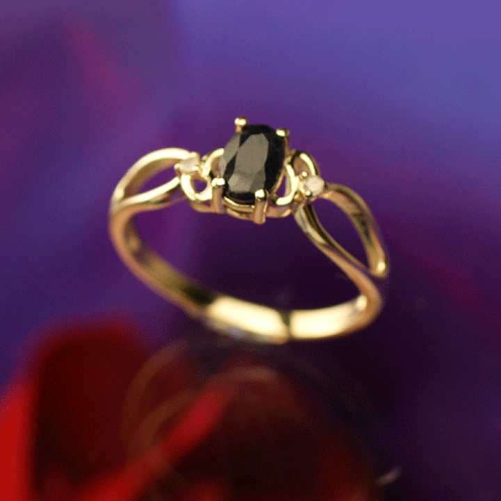 楽天市場】指輪 /ブラックサファイア&ダイヤモンド リング / K10YG