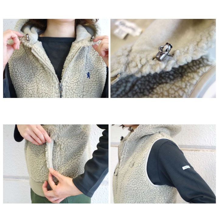 楽天市場】14-M ジムフレックス ジップ ボア フード ベスト レディース