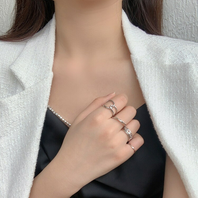 楽天市場】5点リングセット セット シルバー ゴールド 金 銀 ring