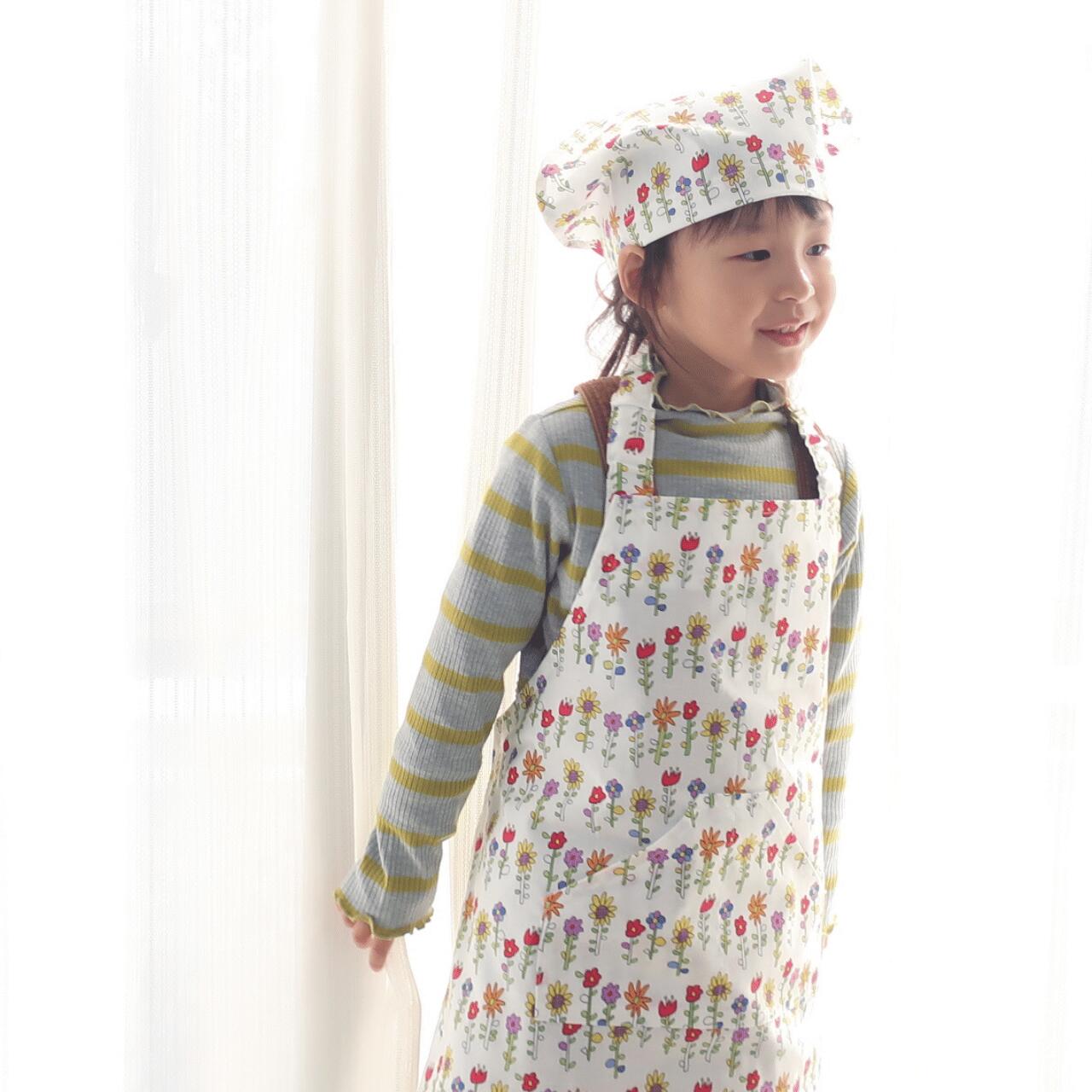 楽天市場】子供 エプロン かぶるだけ 三角巾 セット キッズエプロン