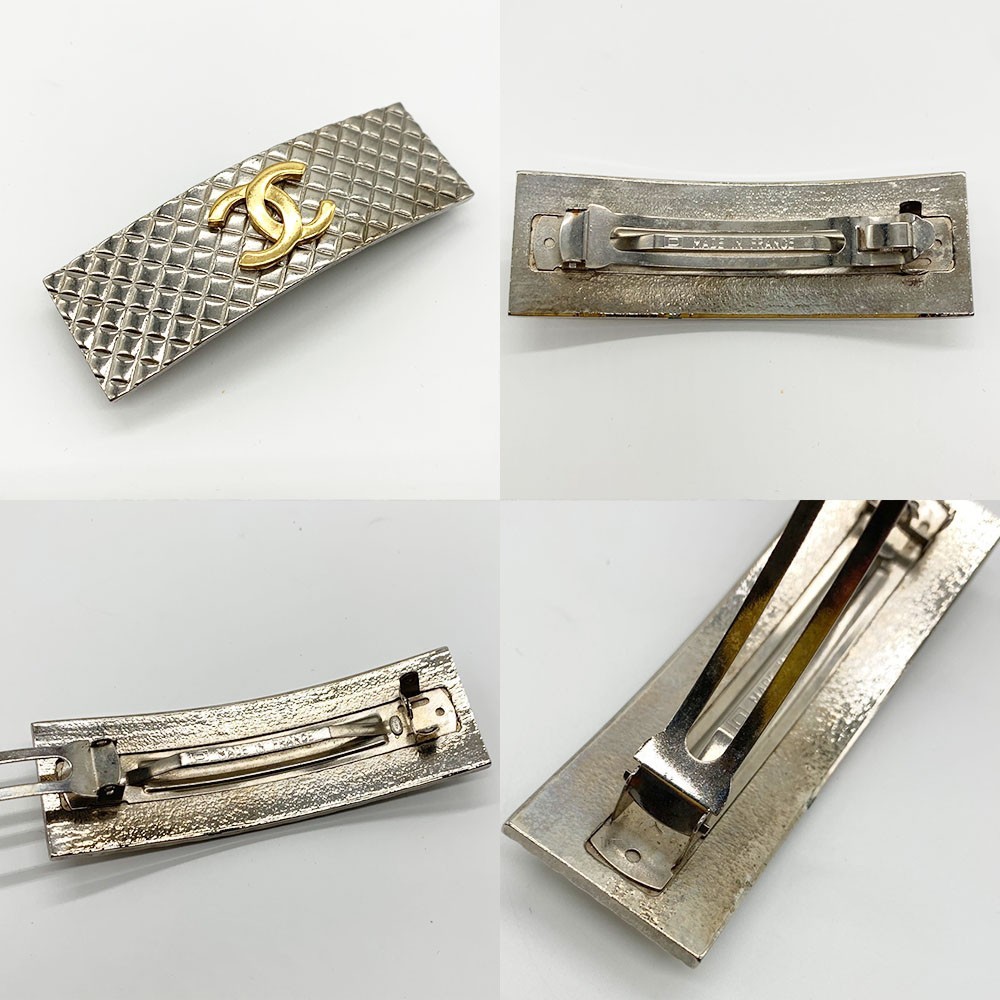 楽天市場】シャネル バレッタ マトラッセ ヘアアクセサリー シルバー