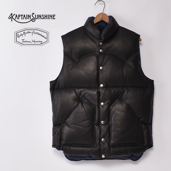 楽天市場】KAPTAIN SUNSHINE / Leather Down Vest Made By Rocky