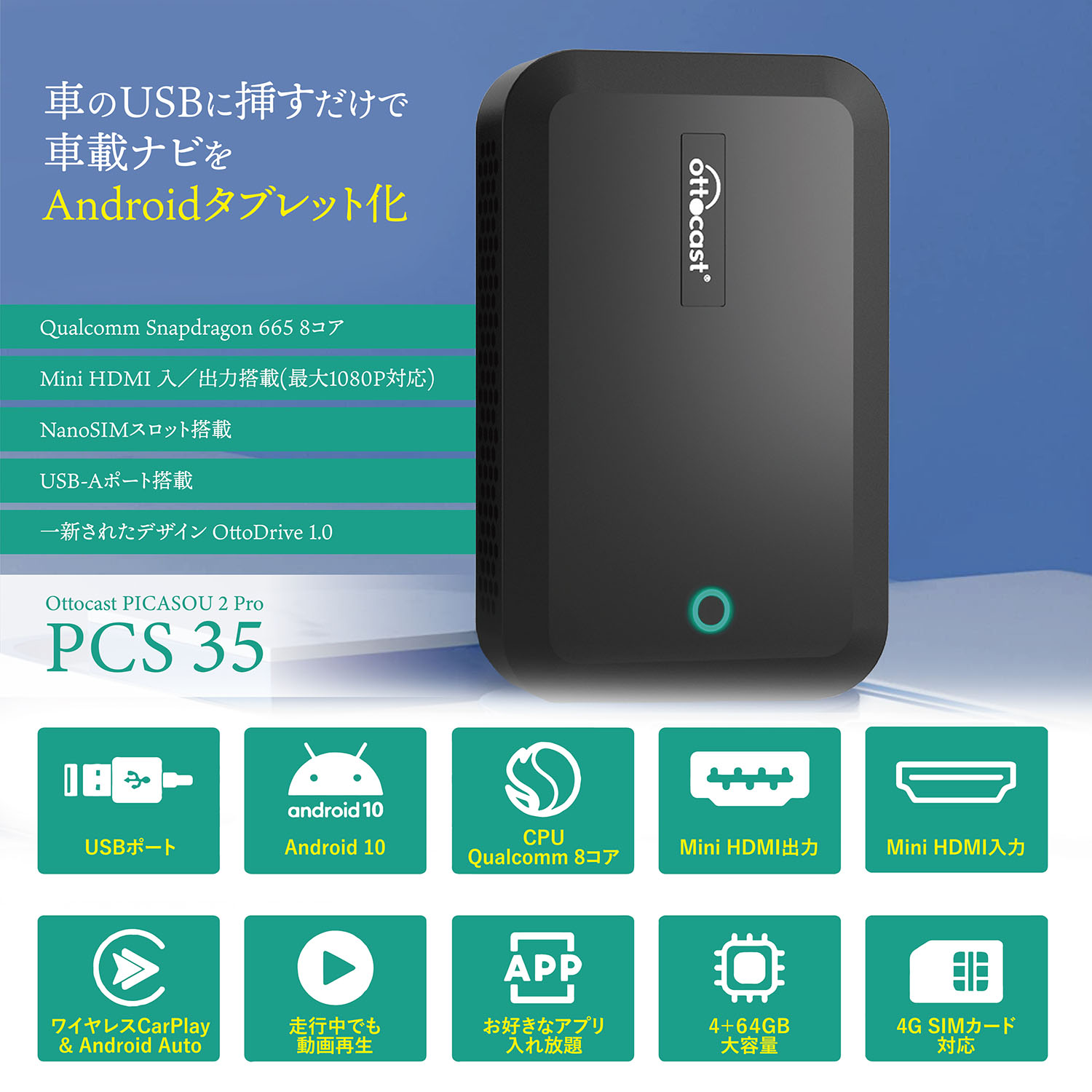 楽天市場】Ottocast オットキャスト PICASOU 2 Pro ピカソウ2プロ