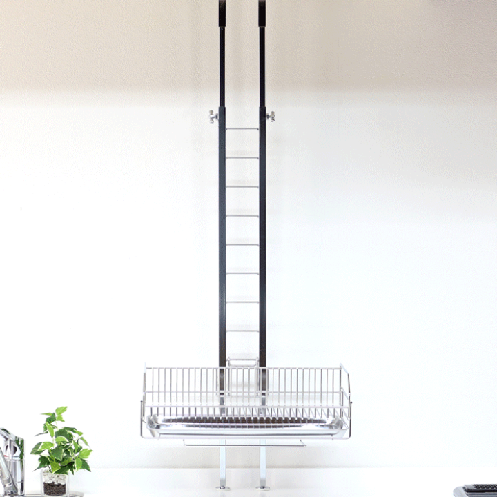 楽天市場】突っ張りキッチンラック 水切りカゴ 2段 棚1段 燕三条製