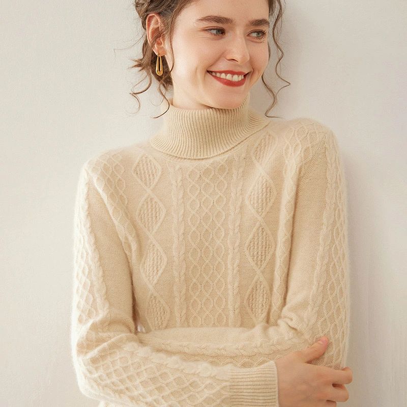 カシミヤ100% タートルネック レディースニット・セーター | 通販