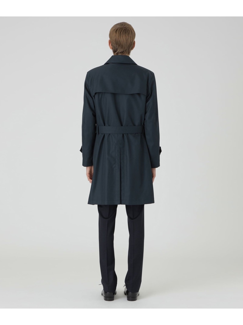 楽天市場】マイクロピーチギャバジンダブルトレンチコート BLACK LABEL