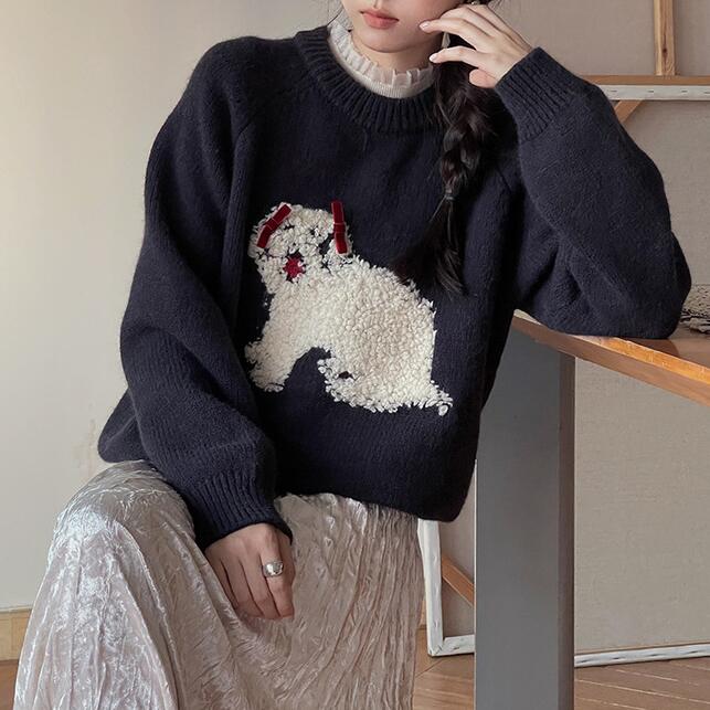 楽天市場】ニットセーター レディース 長袖 秋冬 プルオーバー クルー