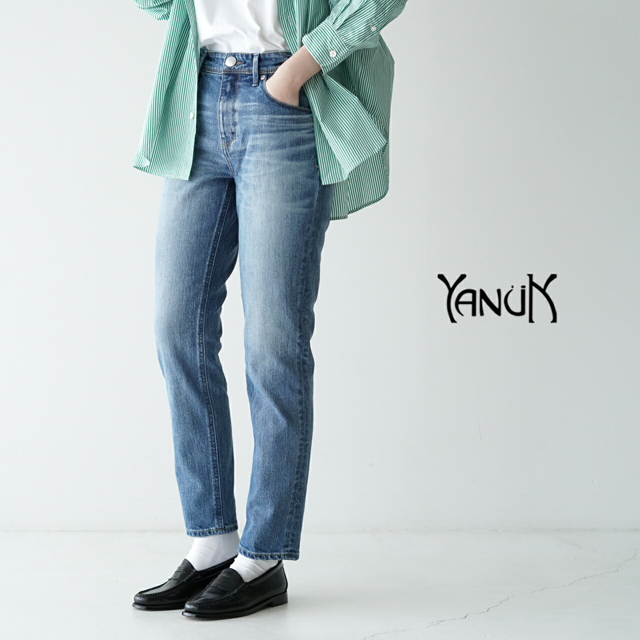 楽天市場】ヤヌーク YANUK ルース RUTH ライトブルー スリムテーパード