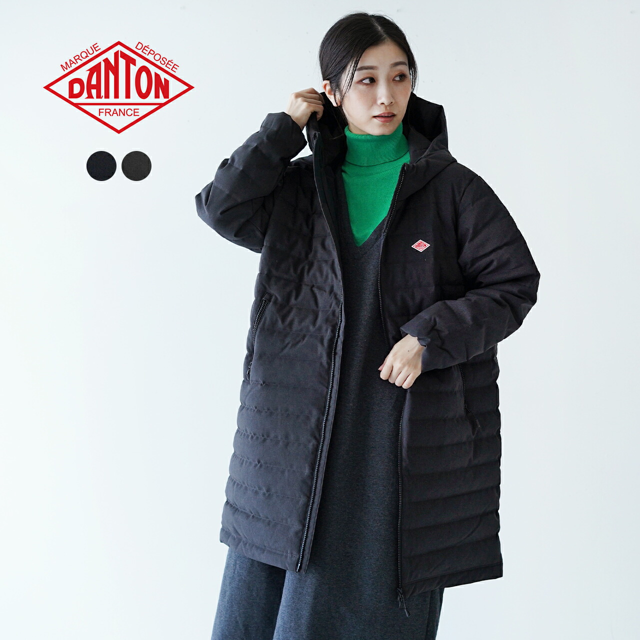 楽天市場】ダントン DANTON ミドル ダウン フード コート MIDDLE DOWN